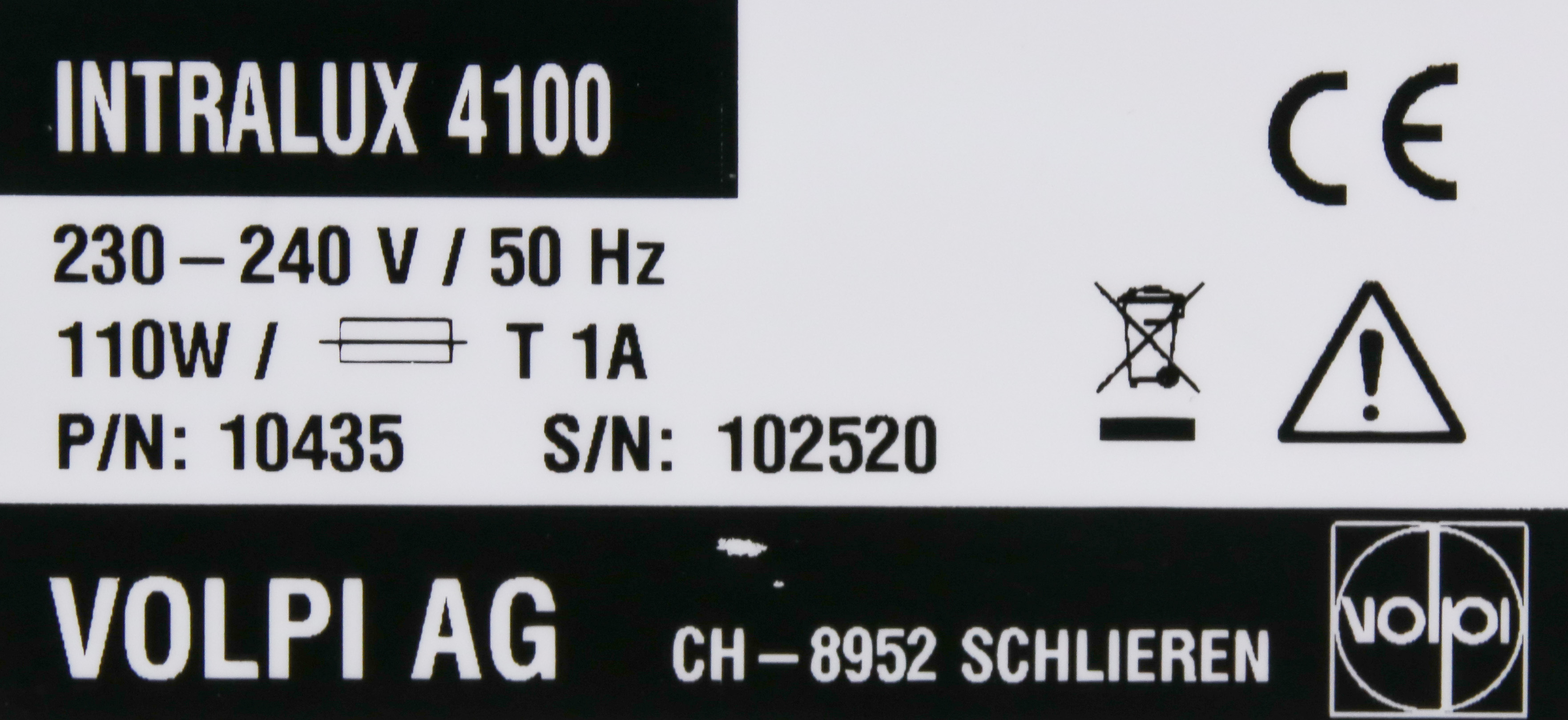 11654 VOLPI HALOGEN COLD LIGHT SOURCE, P/N 10435 (NEW) INTRALUX